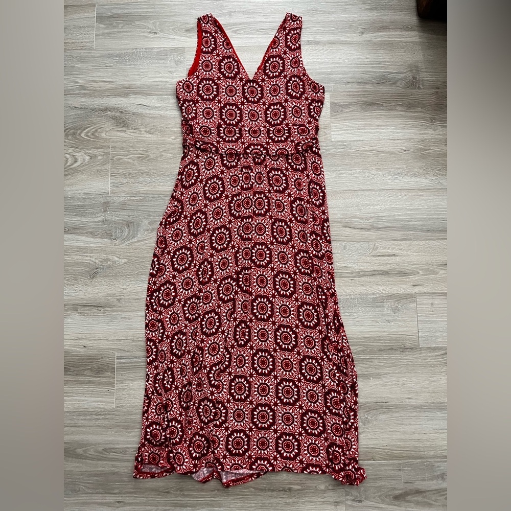 Boden Women’s Sienna Maxi Dress Red Tile Print Sleeveless - Size 14 - Picture 7 of 7